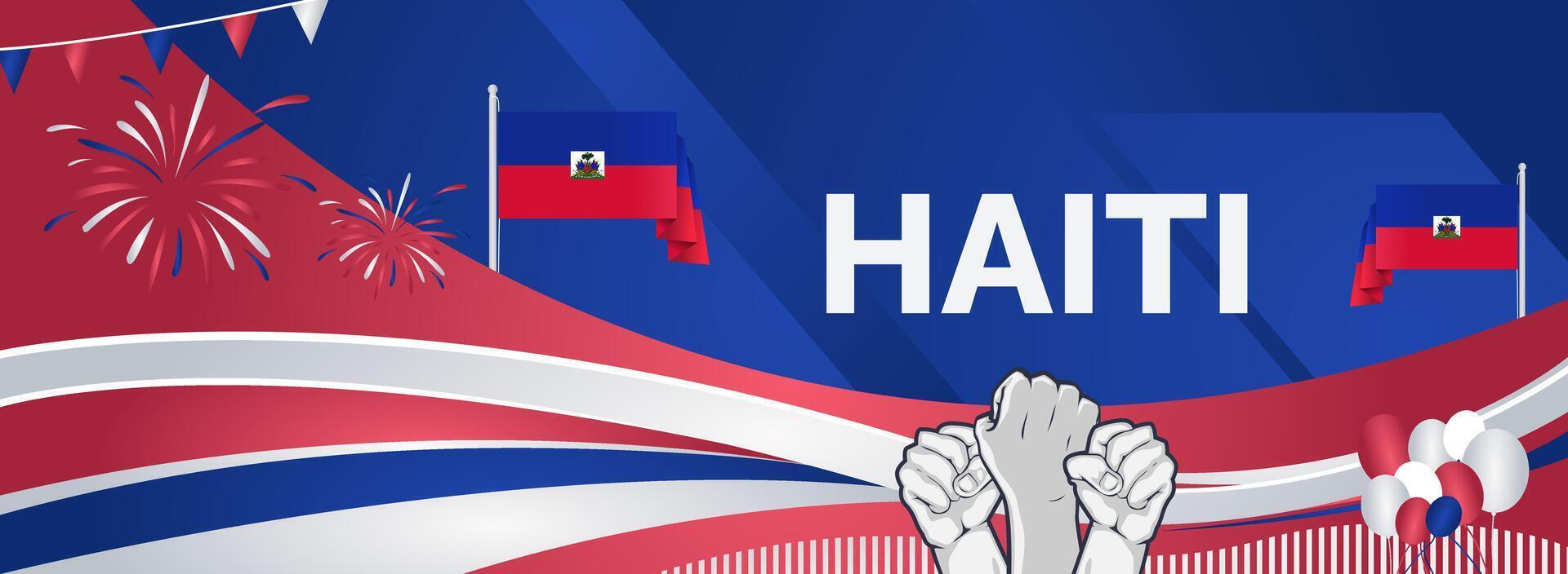 Honoring Haiti National Day. This design is suited for web banners and social media. vector
