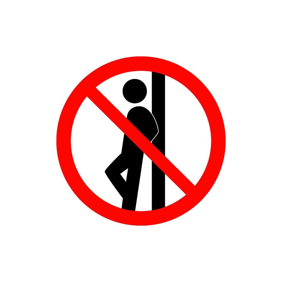 Do not lean icon on white background. vector