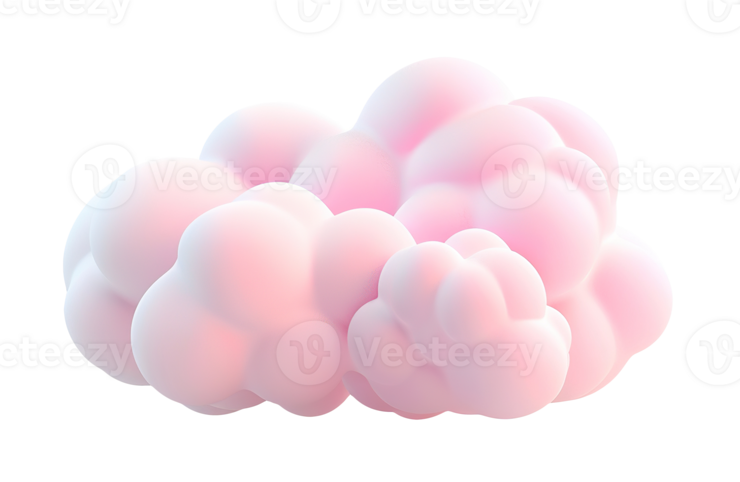Soft, pastel pink cloud with smooth and fluffy texture, on transparent background. Ideal for use in baby-themed designs, png