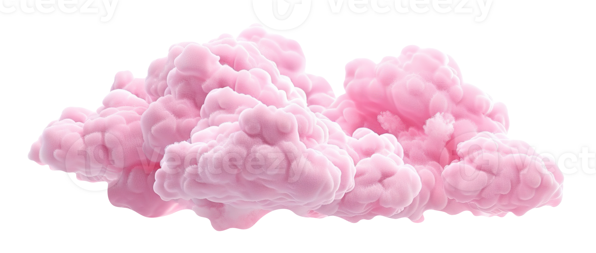Pastel pink cloud with smooth and fluffy texture, on transparent background. Ideal for use in baby-themed designs, dream-like illustrations. Playful element, cut out. png
