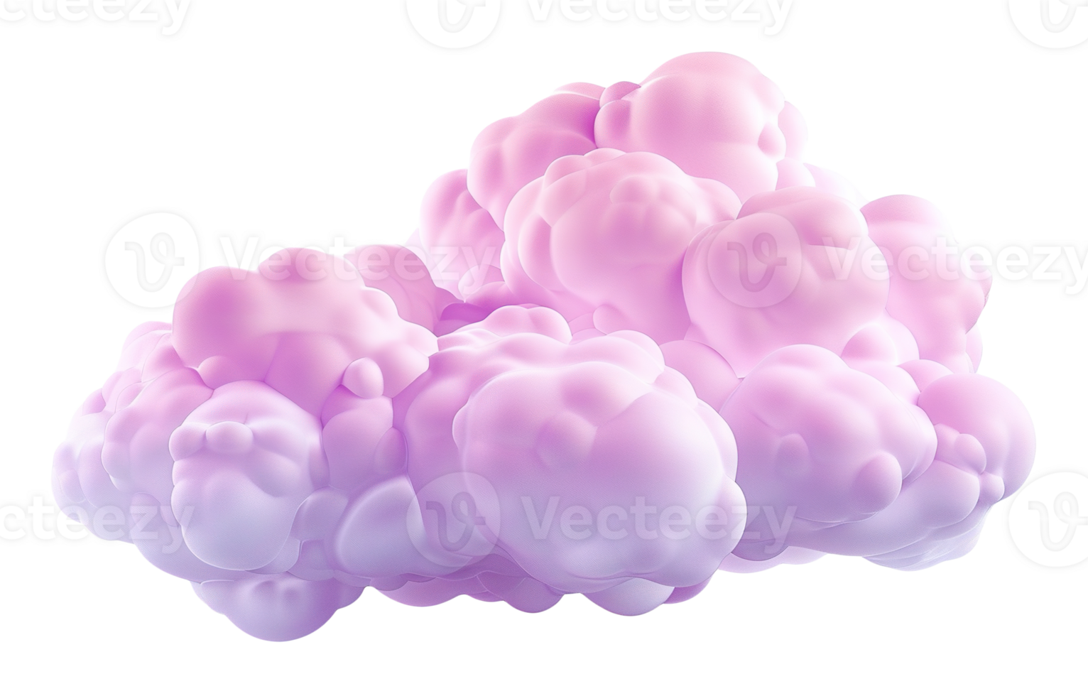 Soft, pastel pink cloud with smooth and fluffy texture, on transparent background. Ideal for use in baby-themed designs, dream-like illustrations. Playful element, cut out. png