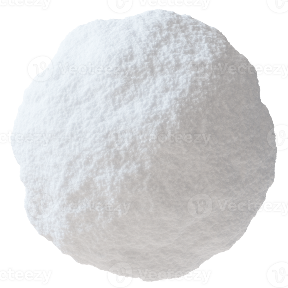 Snowball on transparent background. Snow ball is perfectly shaped with soft, fluffy texture, making it ideal for winter-themed designs, holiday graphics or seasonal decorations. 3D. png
