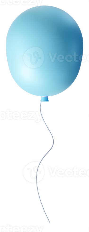 Cute blue 3D balloon on transparent background. Its a Boy themed element. Perfect for baby showers, birthday designs and celebratory themes. 3D render. png