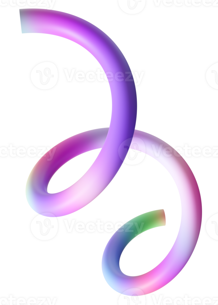 Cute, rainbow, colorful twist, spiral on transparent background. png