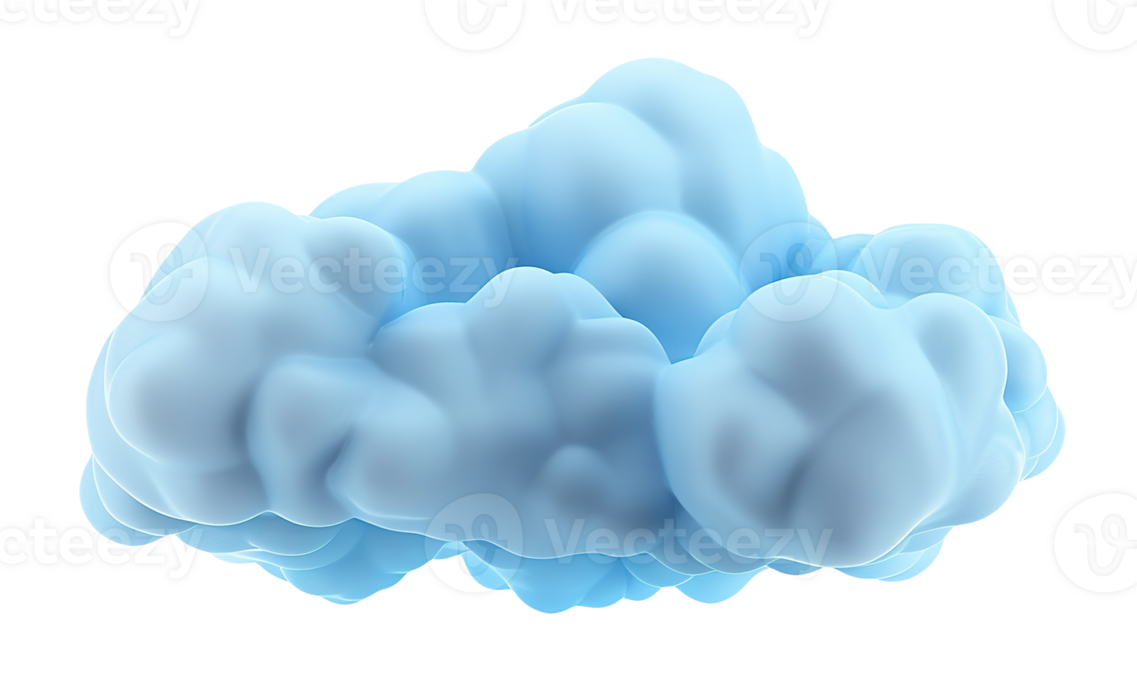 Soft, pastel blue cloud with smooth and fluffy texture, on transparent background. Ideal for use in baby-themed designs, dream-like illustrations. Playful element, cut out. png