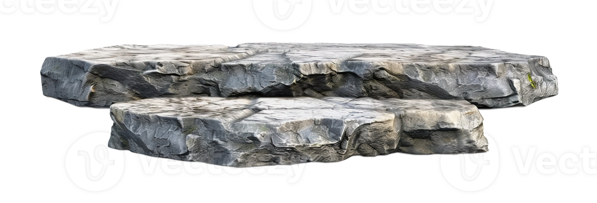 Stone podium on transparent background. Mock up for product display. Cut out pedestal or platform. Empty scene. Stage, showcase for advertising. png