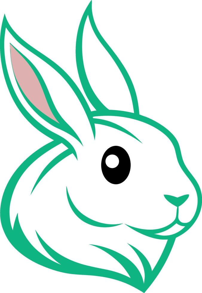 Simple Rabbit Logo Template Icon Design with White Background vector