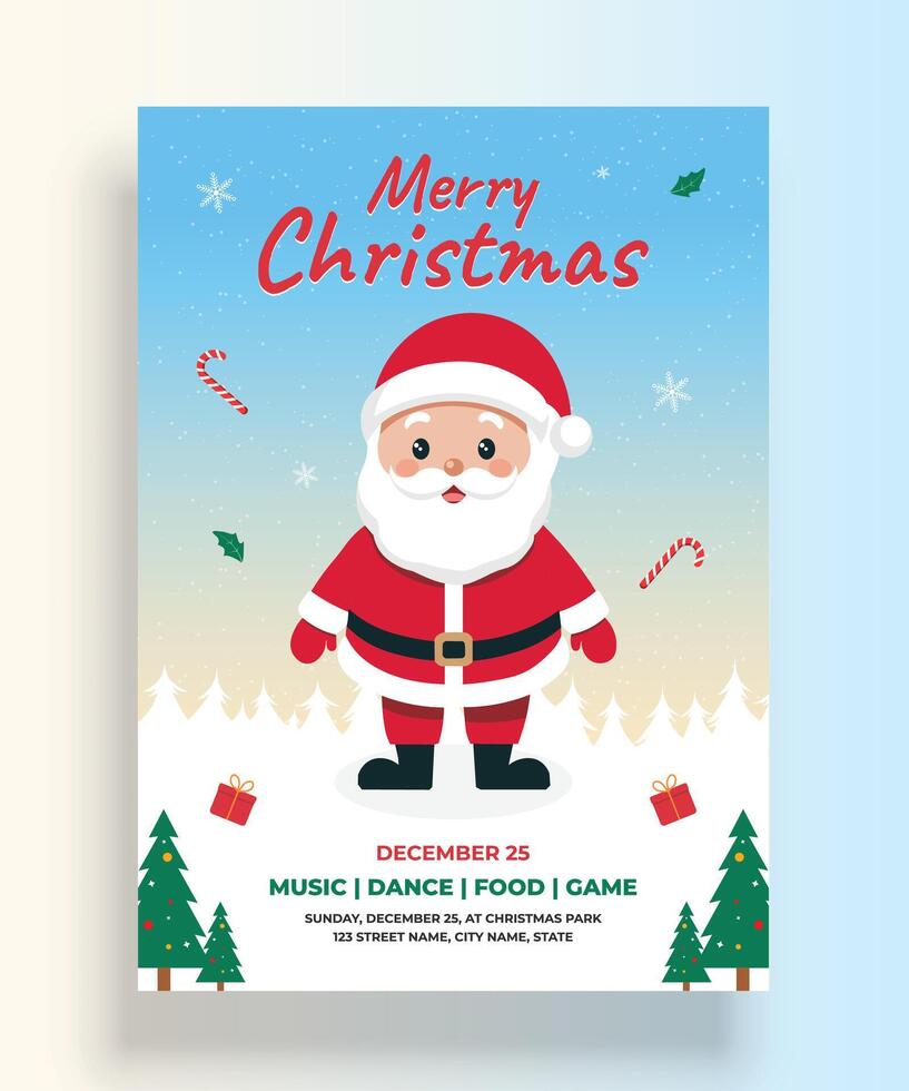 Holiday Winter Wonderland Christmas Flyer vector