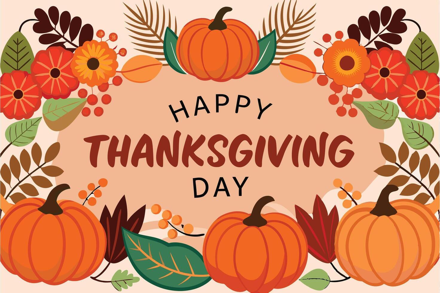 Thanksgiving Decorations with Rustic Autumnal Themes Festive Illustration vector
