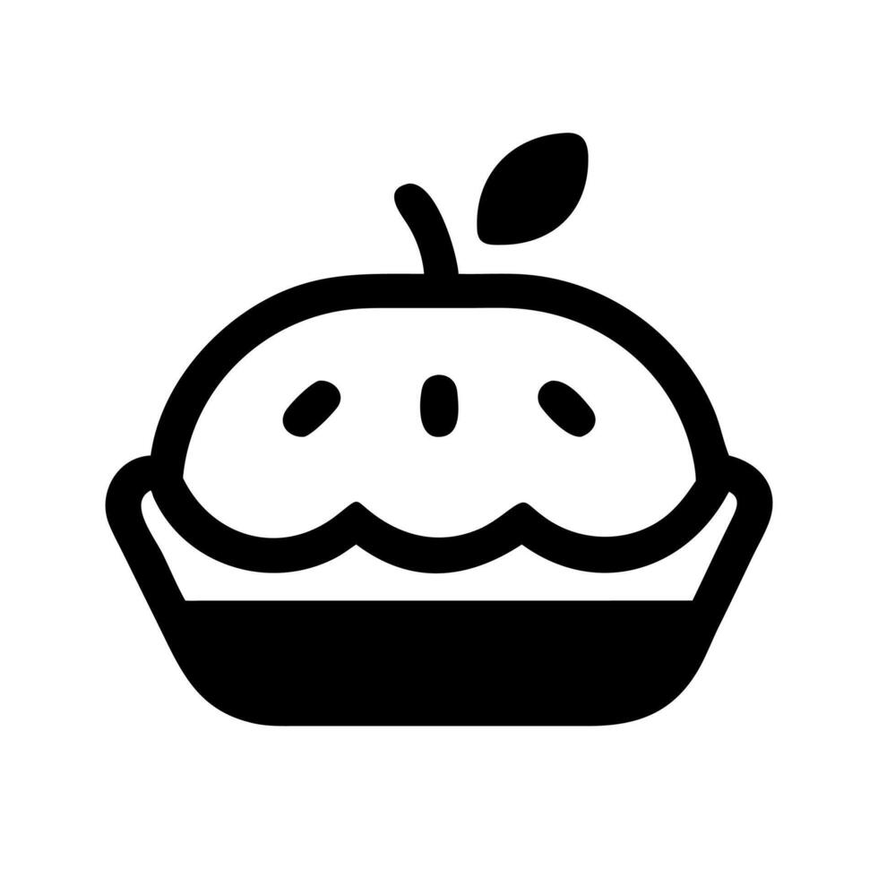 Apple pie icon illustration vector