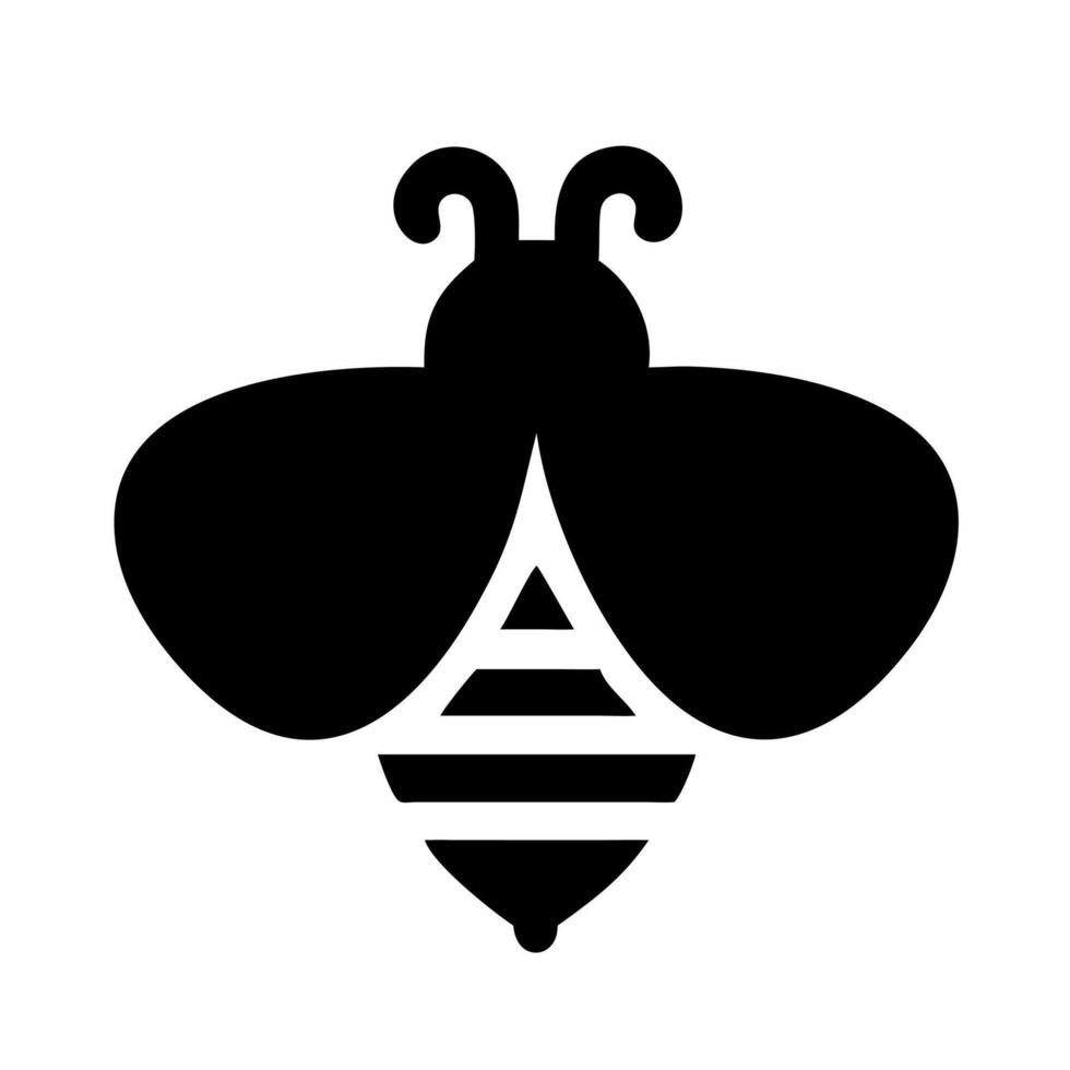 A black and white logo of a bee vector