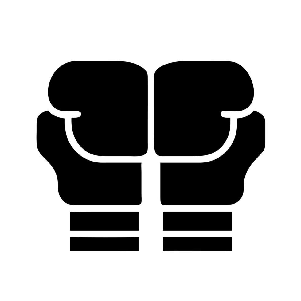 Two boxing gloves icon on white background vector