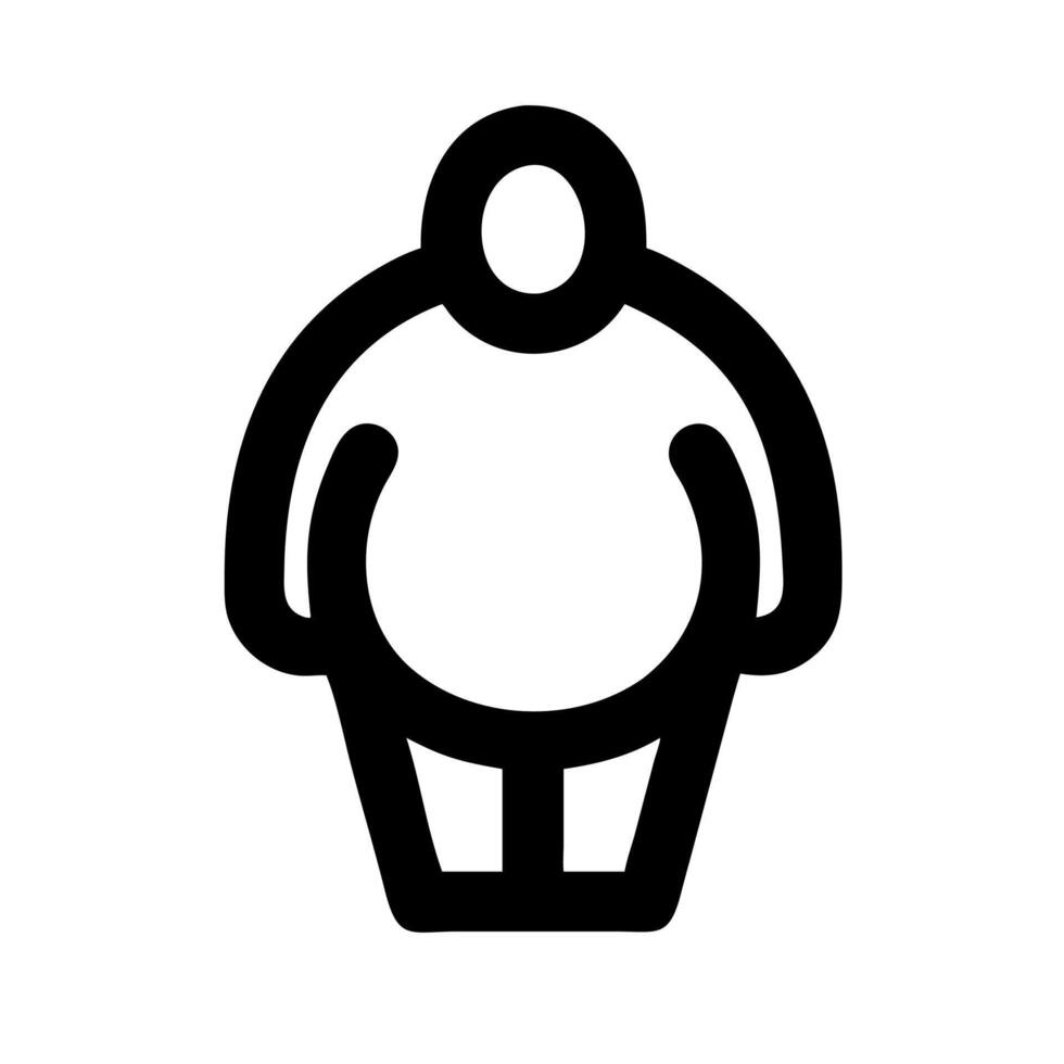 A black and white outline of a man with a large belly vector