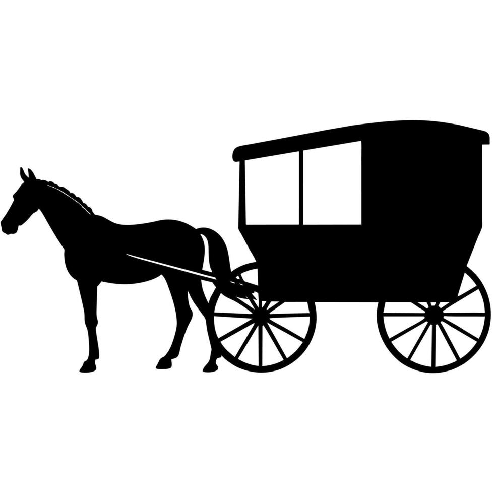 Amish horse and buggy clipart vector