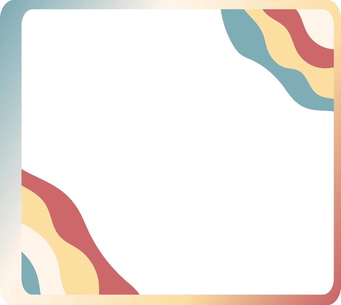 Blue golden red yellow peach teal frame rectangle background vector