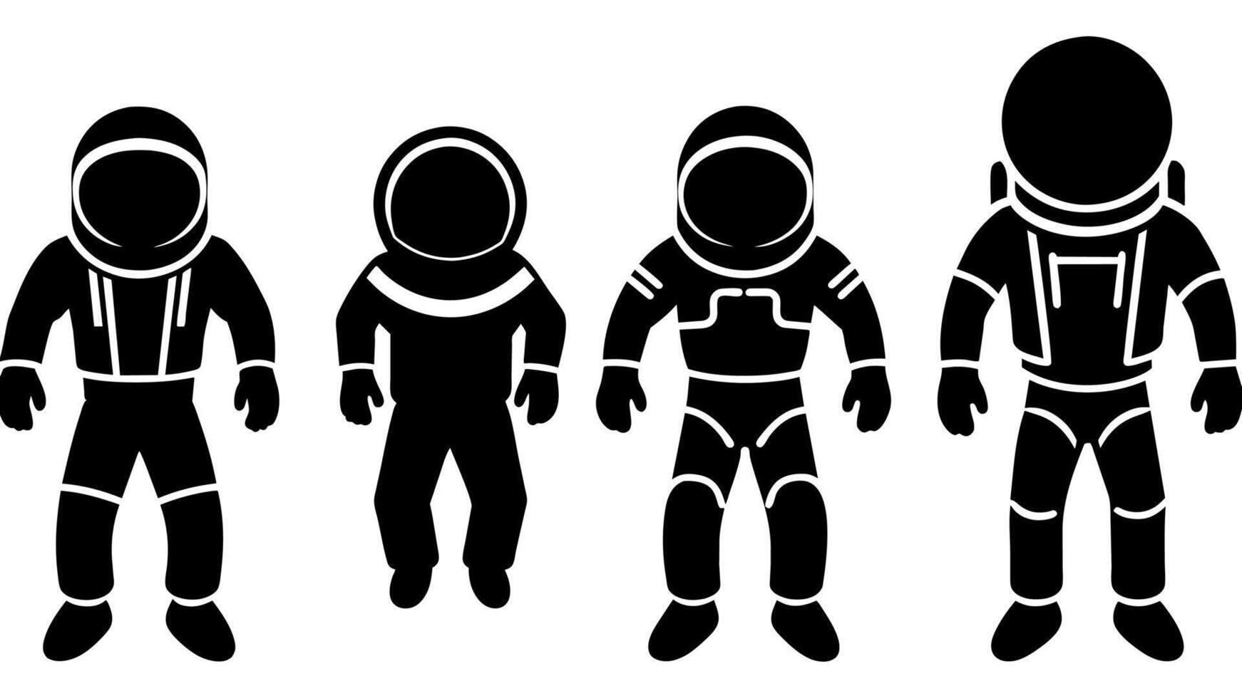 Astronaut silhouettes illustration vector