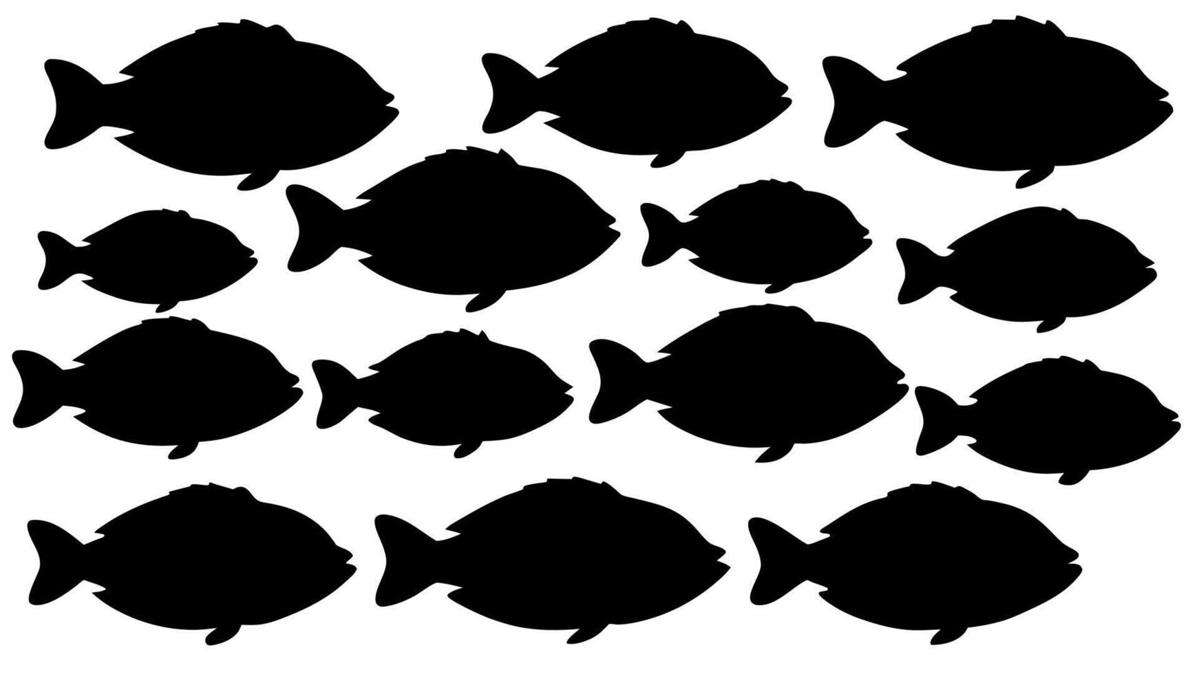 Fish silhouette on white background vector