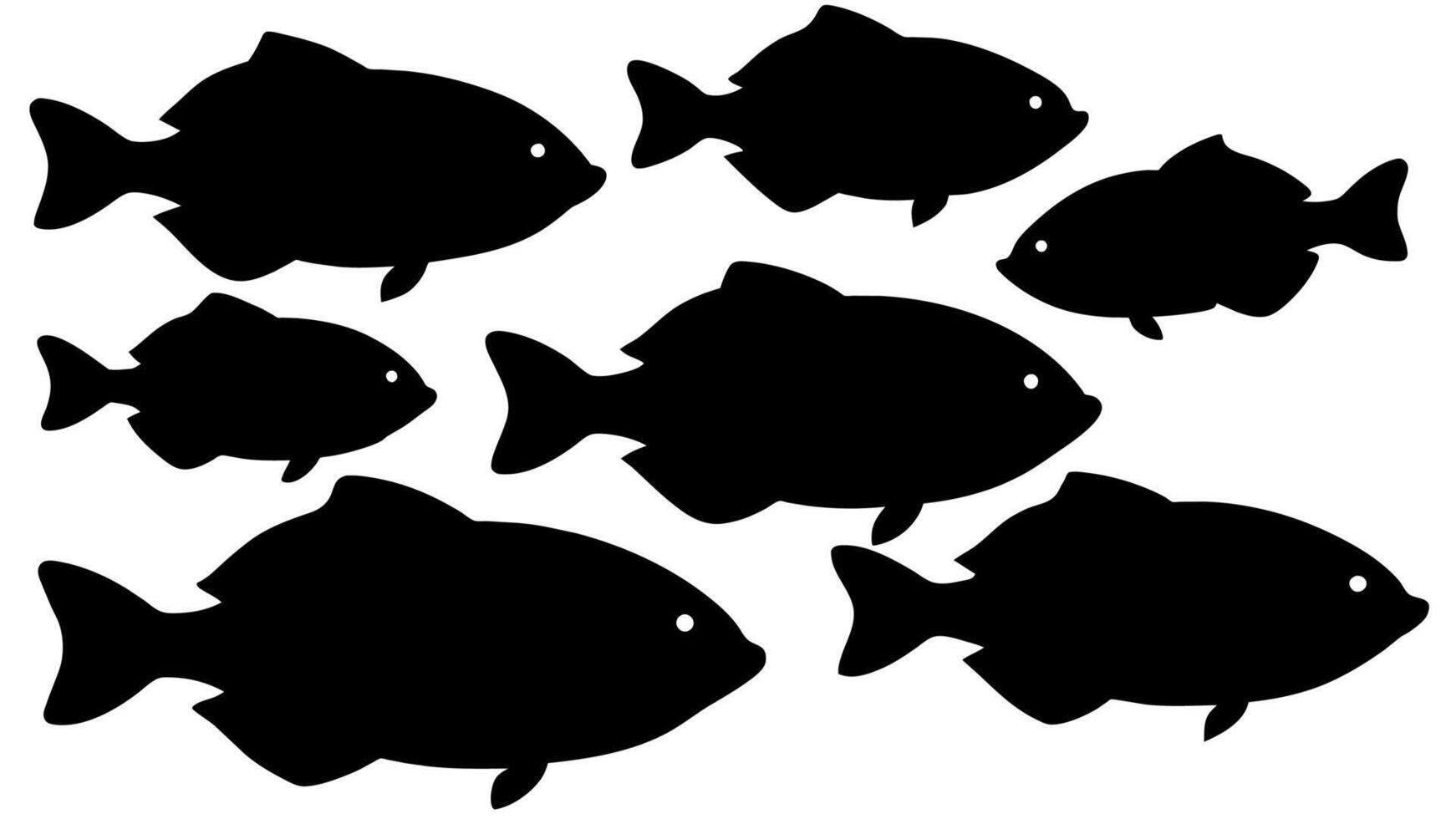 Fish silhouette on white background vector