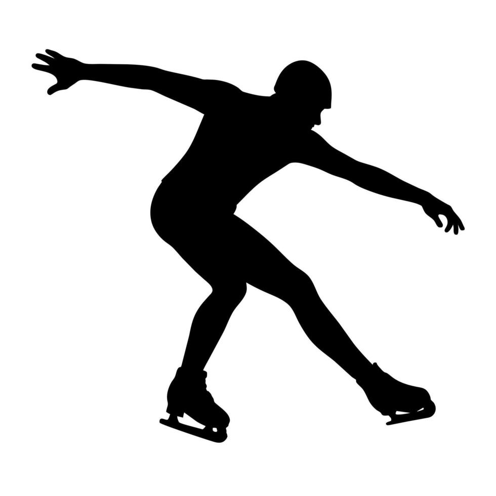 Figure skating silhouette vector