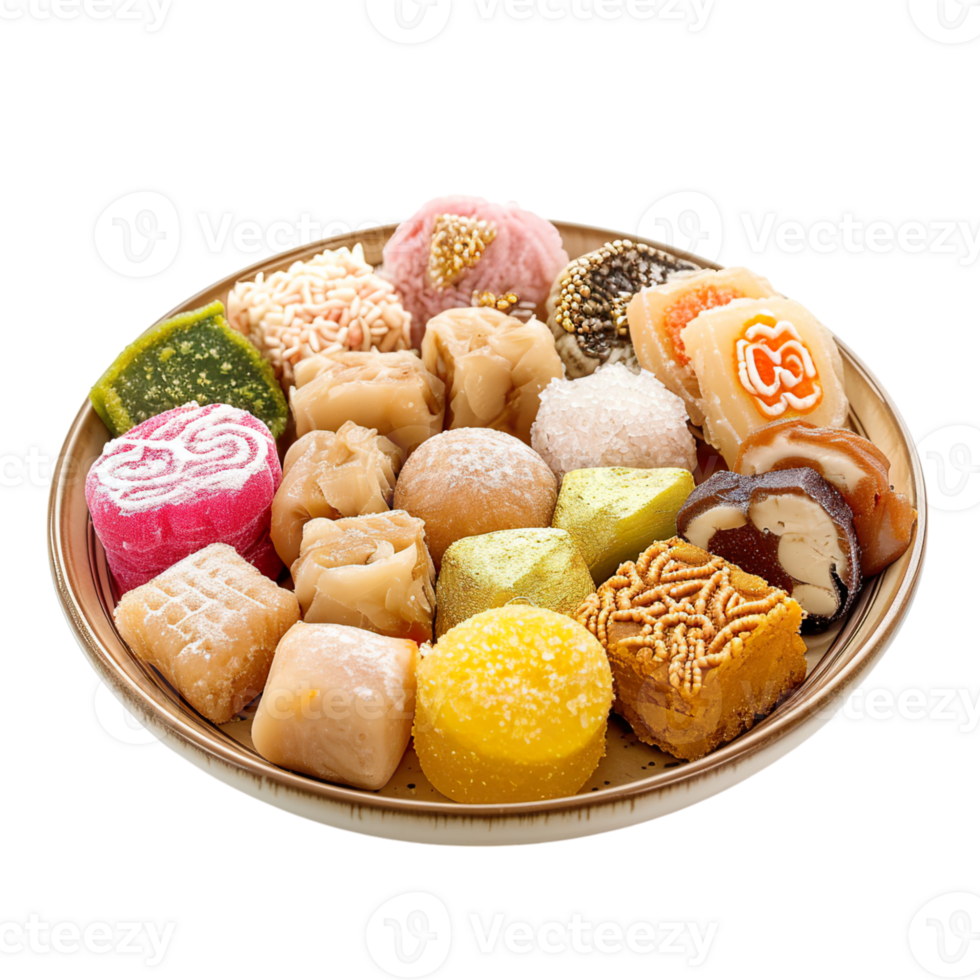 sweets in tray Ramadan Special on transparent background png