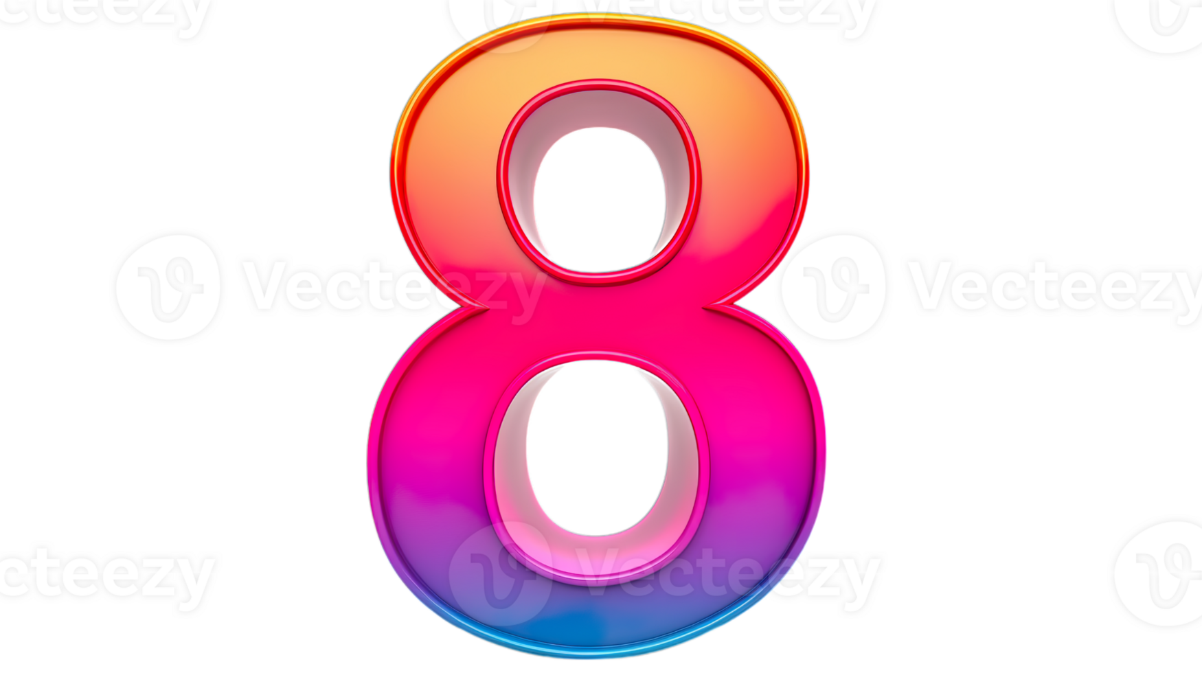 3d digit colorful numbers on transparent background png