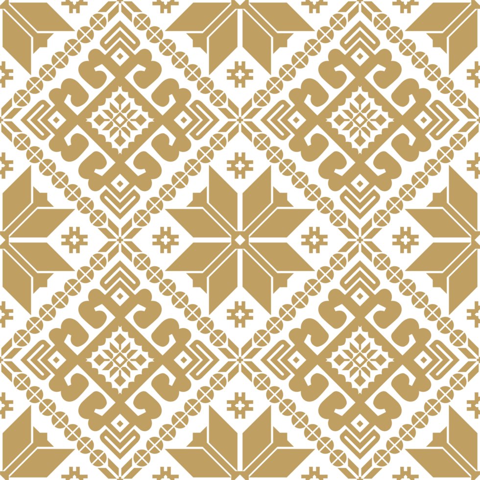 Traditional Indonesian songket weaving ornament design pattern elements in gold color. Suitable for songket motifs, batik on cloth, backgrounds, weaving png