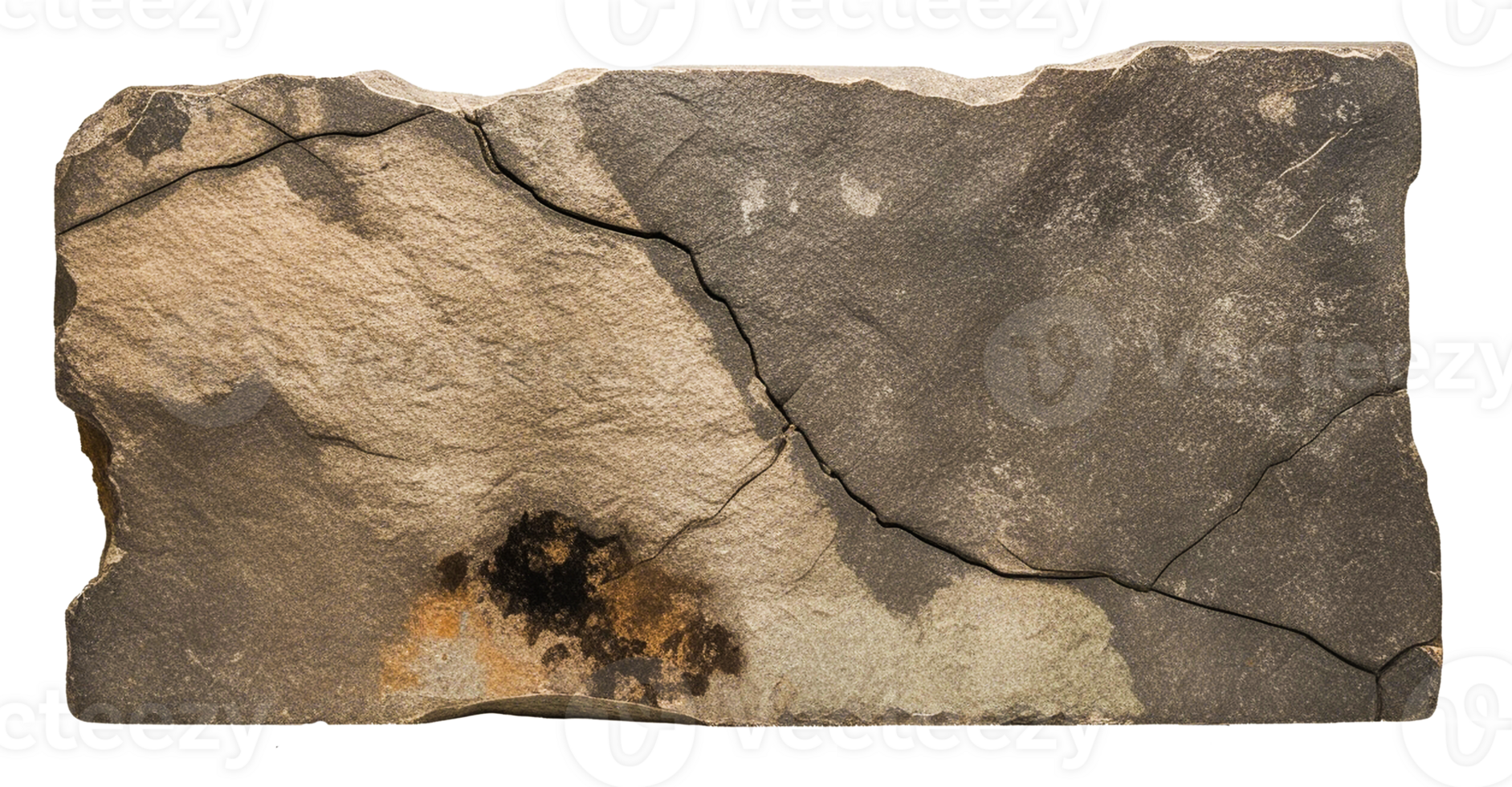 Natural Stone Art with Abstract Rock Pattern Design on Isolated Background png