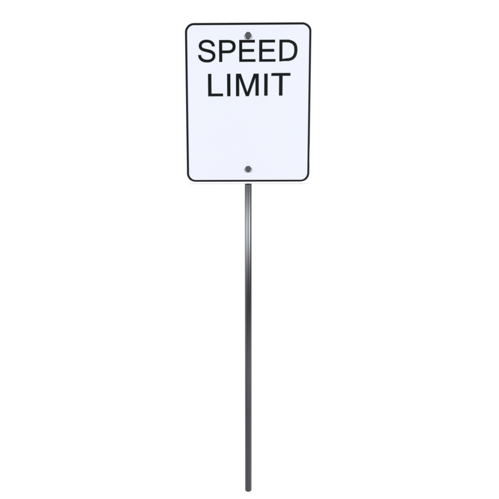Rural speed limit sign promoting safe driving png
