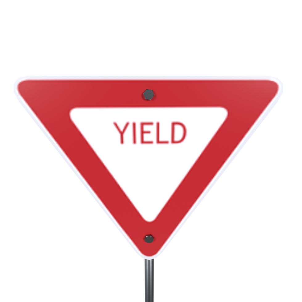 Yield sign in a modern urban setting during daylight png