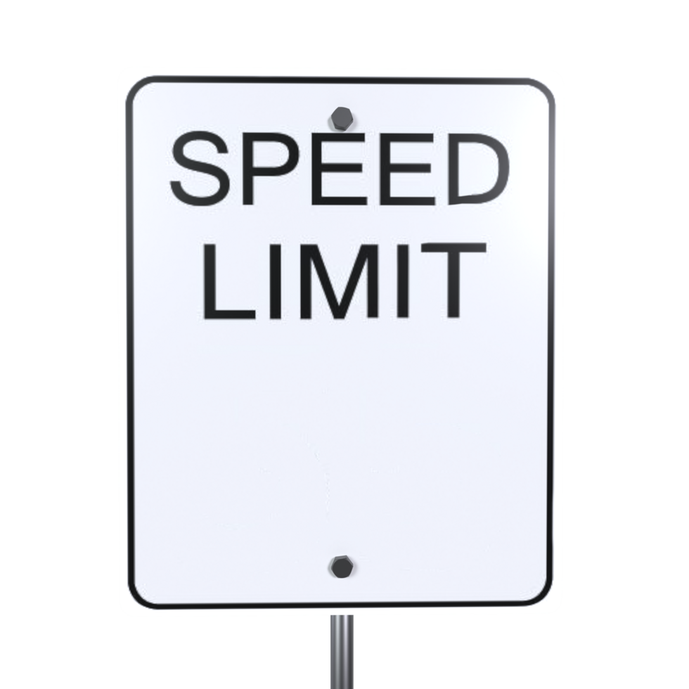 Speed limit sign indicating safe driving speed for road users png