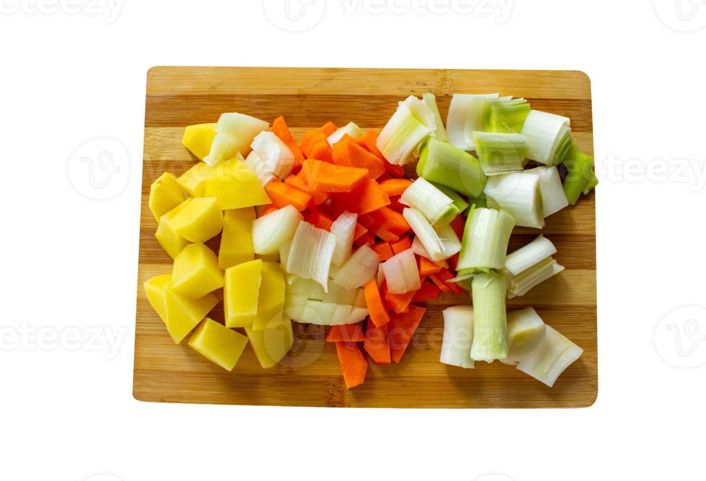 Chopped vegetables on a cutting board png