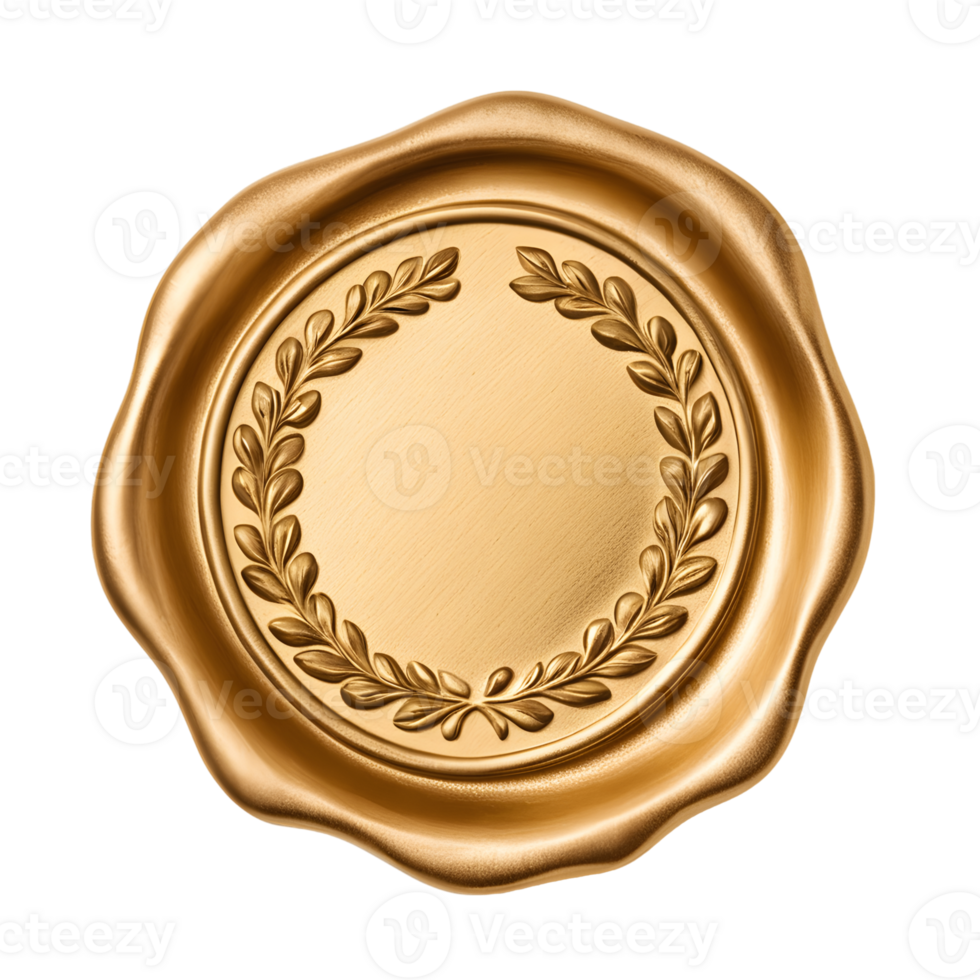 Gold Wax Seal with Empty Space Isolated on Transparent Background png