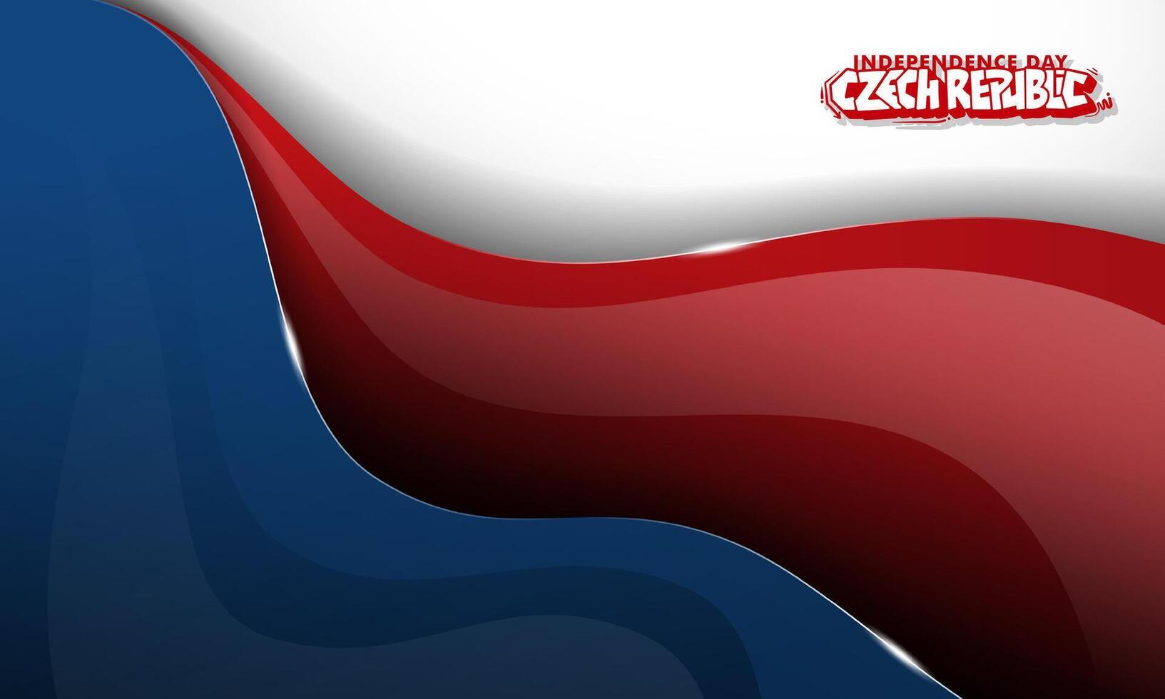 Waving white red and blue background in abstract gradient design. Czech republic independence day background vector