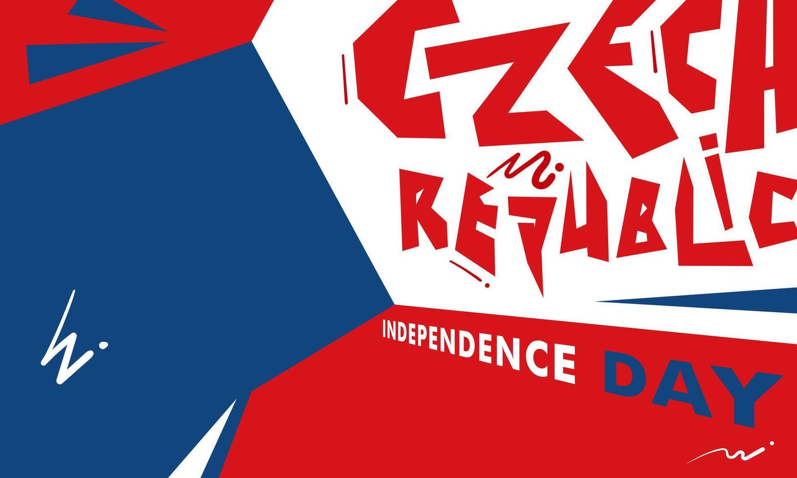 Czech republic independence day background with irregular art illustration style in flat design. Czech republic national day background vector