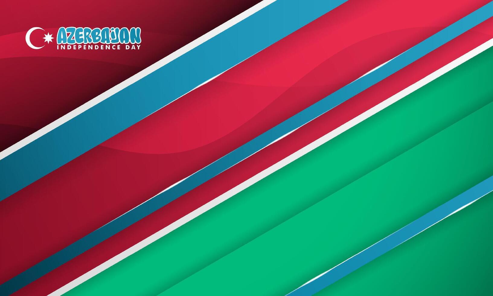 Simple blue red and green in geometric background design for Day of Restoration of Independence of Azerbaijan vector
