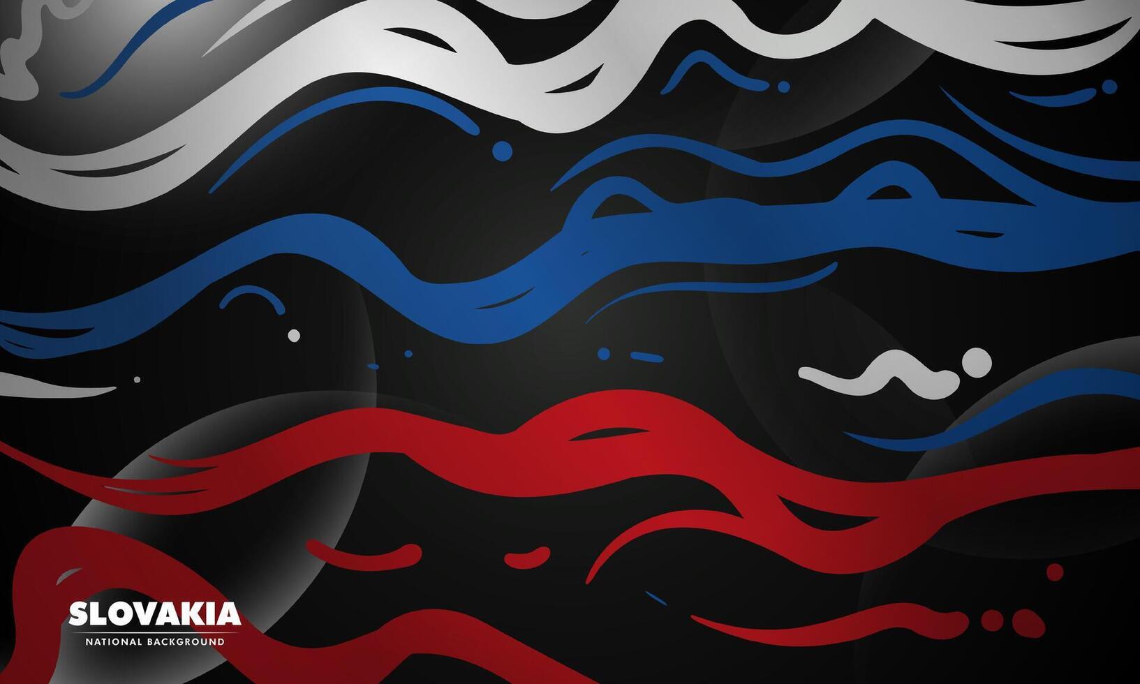 flat smoke background illustration design with white blue red colors. Slovakia independence day vector