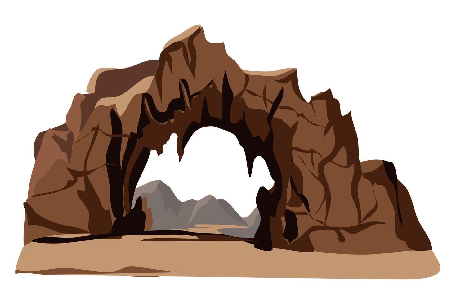 cave mouth on white background vector