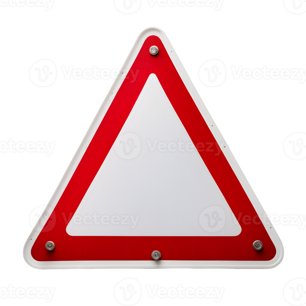 Traffic Triangle Warning Sign isolated on transparent background png