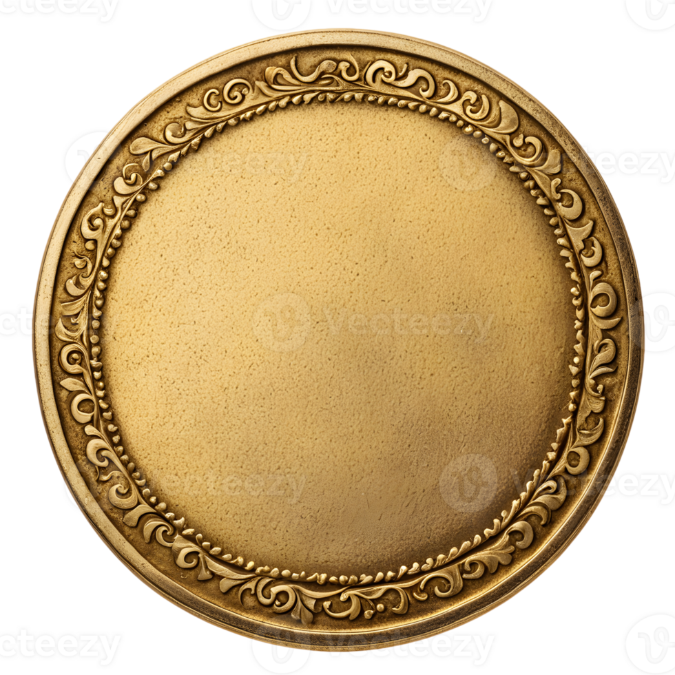 gold coin blank isolated on transparent background png