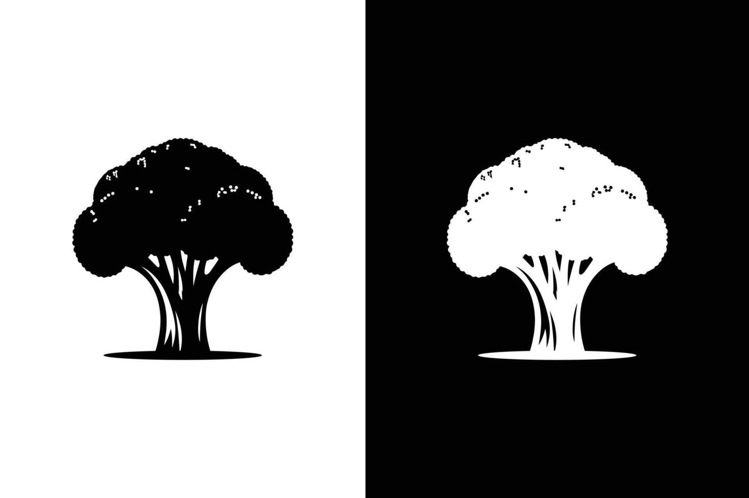 Broccoli Icon silhouette for design. Broccoli Icon on black white background vector