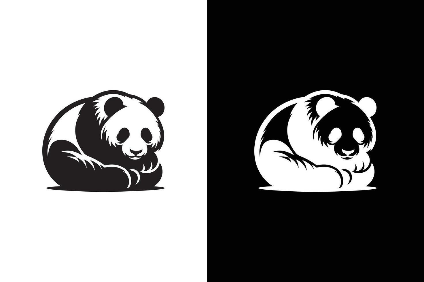 Logo of panda on a white black background. Panda icon silhouette art illustration vector