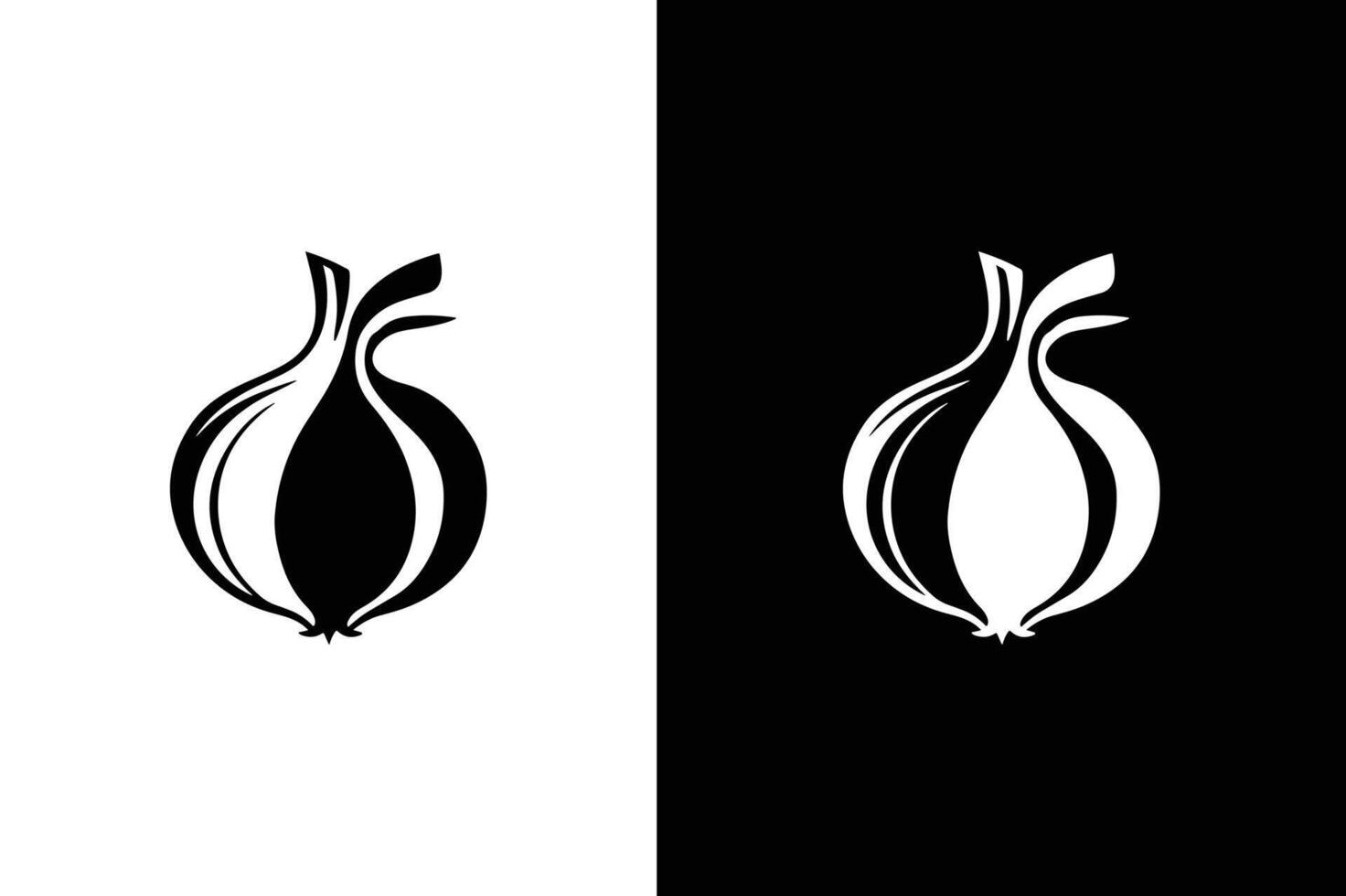 White icon illustration of a whole onion. Onion Icon silhouette. symbol vector