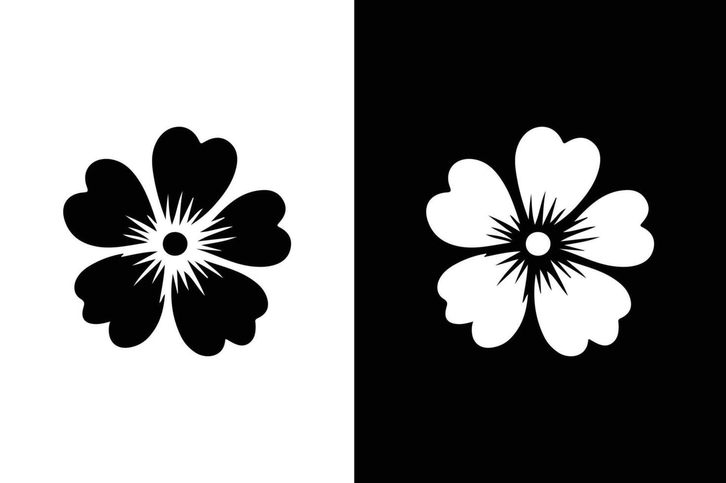 Flower icon isolated on black background. Flower simple icon silhouette vector