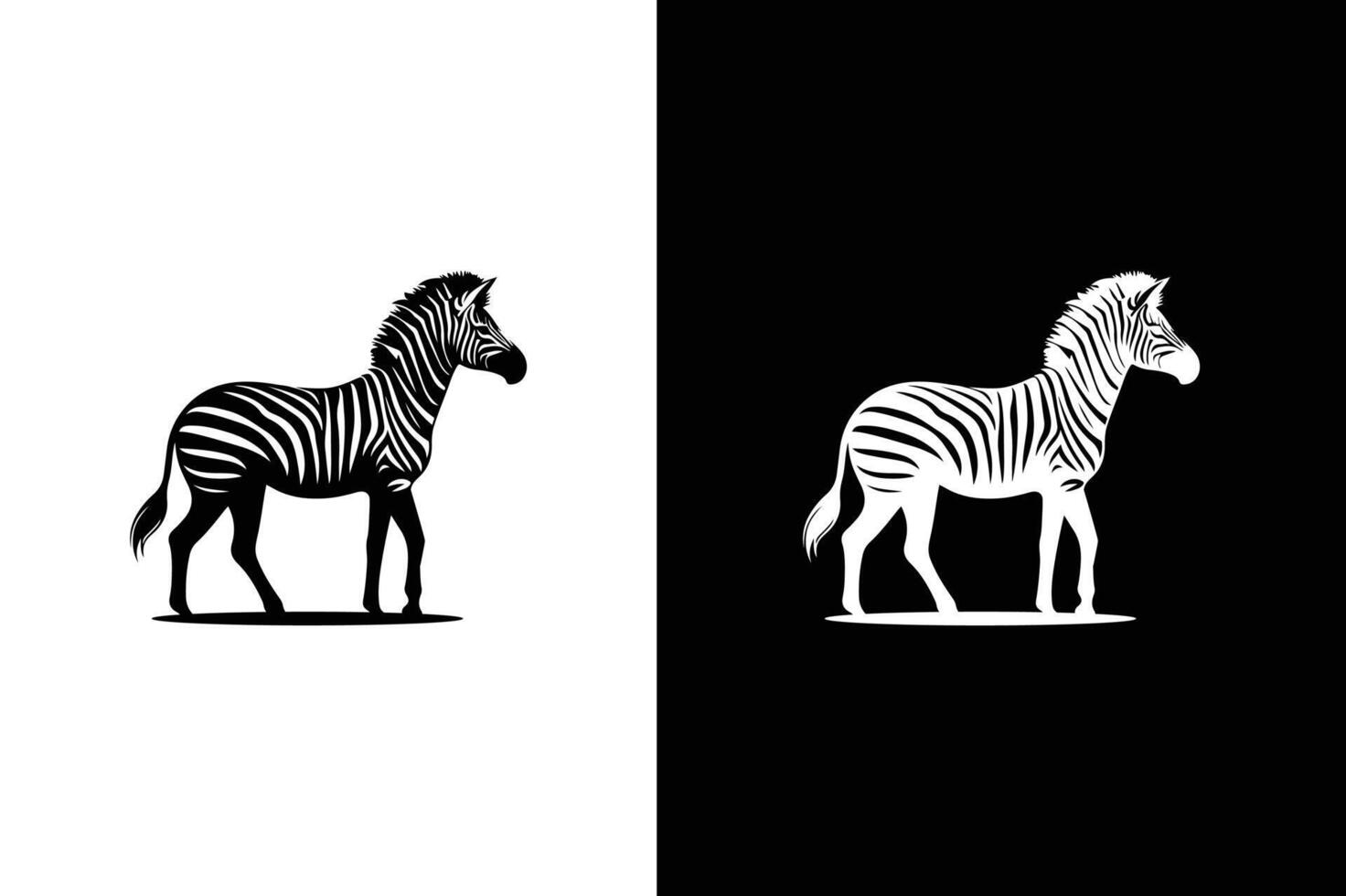 Zebra silhouette icon. Zebra logo, icon design template, zebra animal silhouette illustration. vector