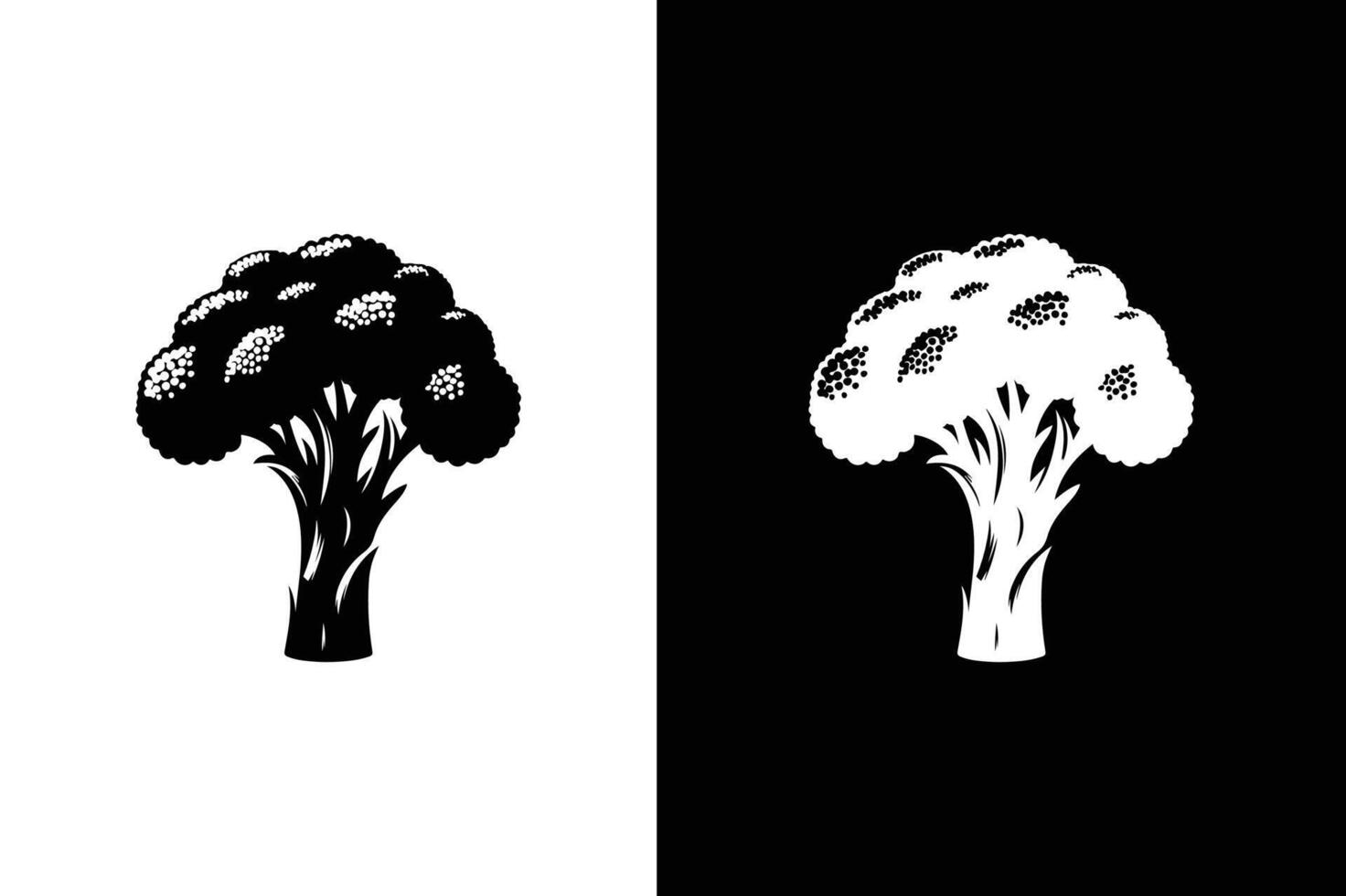 Broccoli Icon silhouette for design. Broccoli Icon on black white background vector