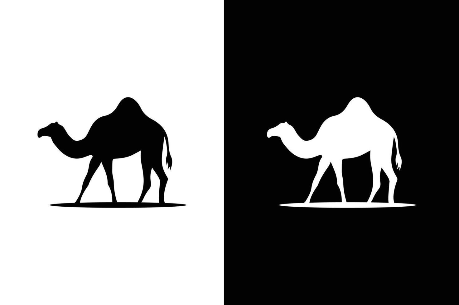 Camel icon Silhouette Logo Design black white icon vector