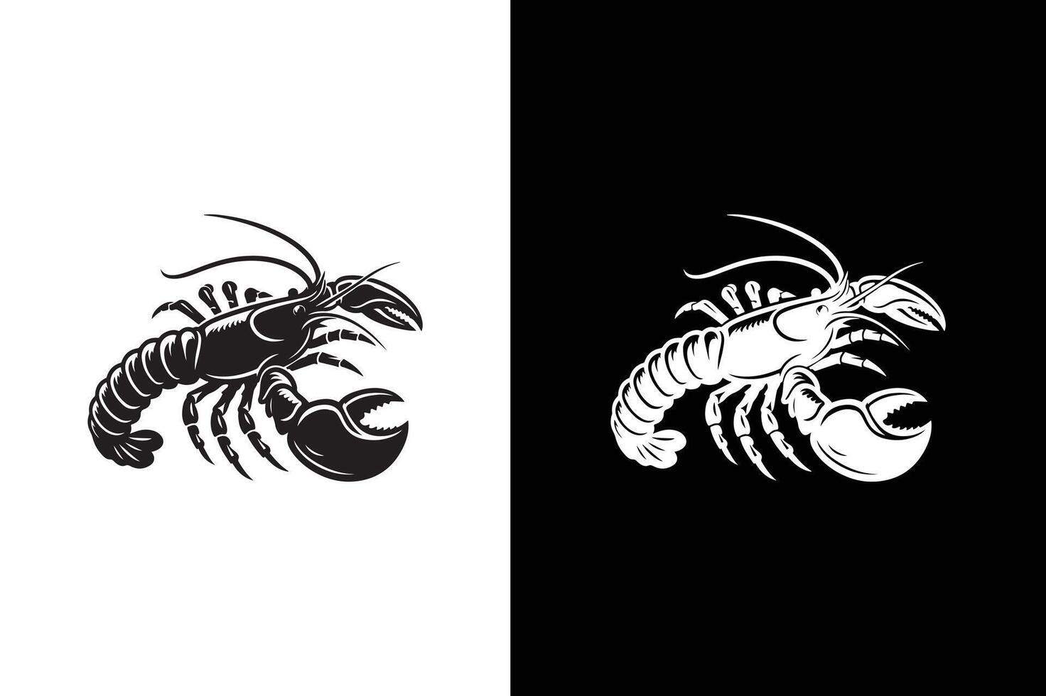 Lobster icon silhouette art illustration. Seafood icon vector