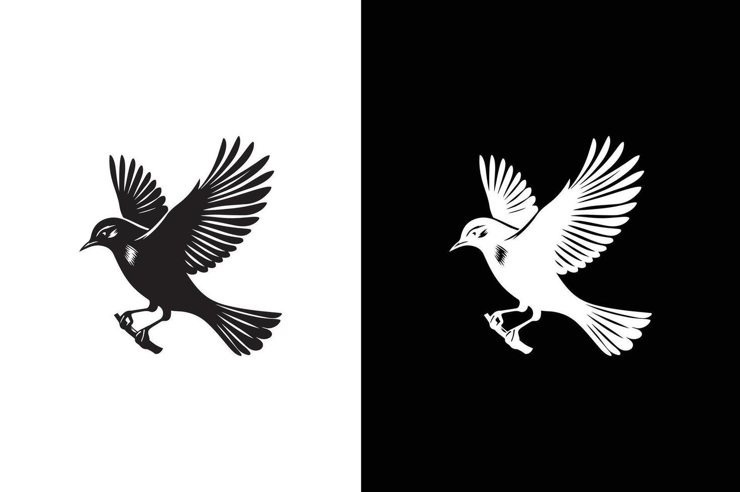 Bird icon silhouette element for design. Bird silhouette illustration vector