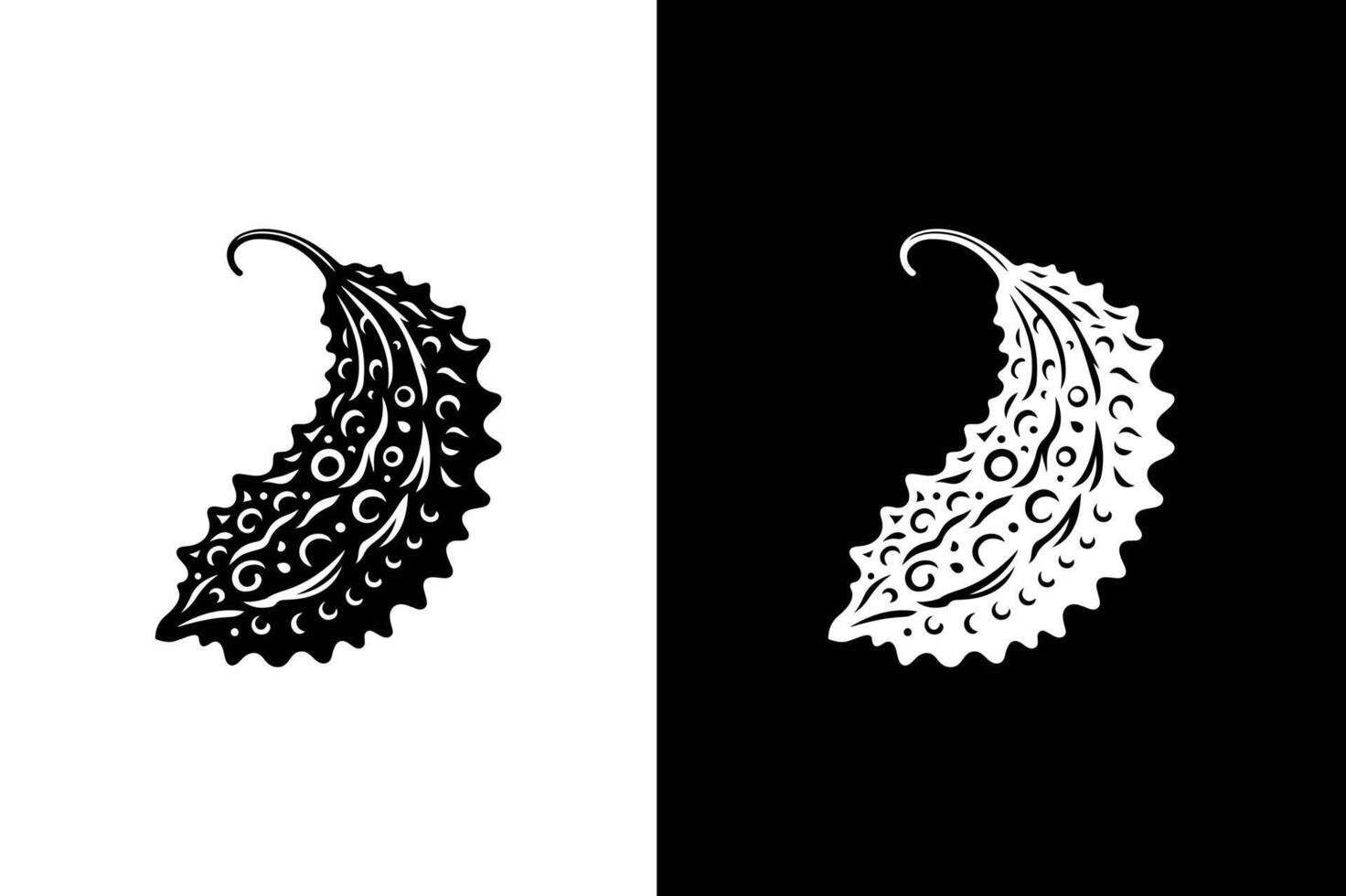 Bitter Gourd icon symbol sign . Bitter Gourd icon black white illustration vector