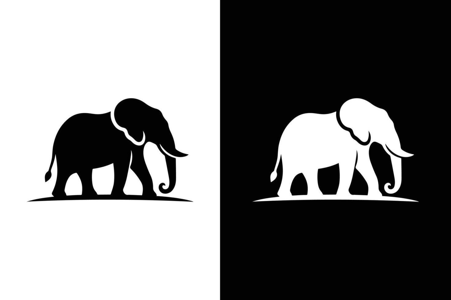 Elephant icon illustration. Elephant flat icon silhouette vector